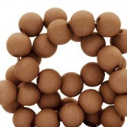 Acrylic beads 6mm round Matt Marsh brown